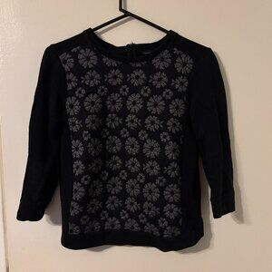 Ann Taylor XS Dark Navy/Black 3/4 length sweater